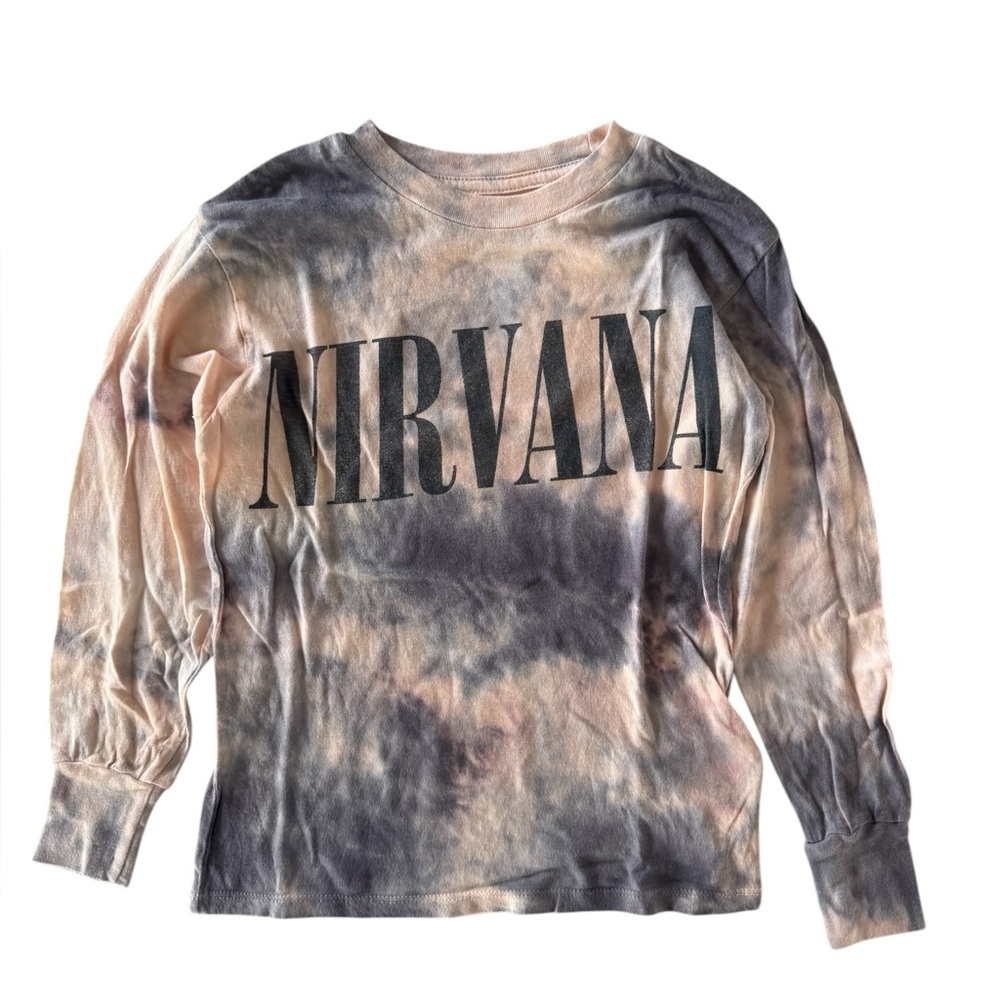 Rowdy Sprout Boys Nirvana Long Sleeve Tee Tie-Dye Nwt